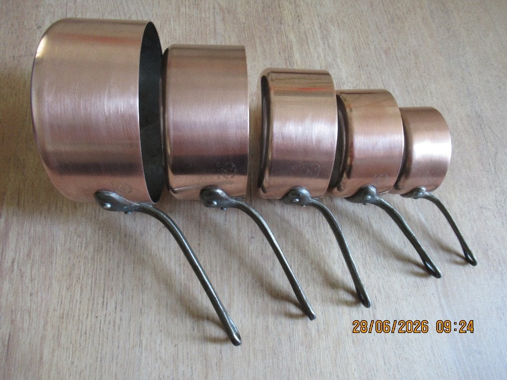 koperen pannen, Ophalen of Verzenden, Gebruikt, Overige materialen, Pannenset