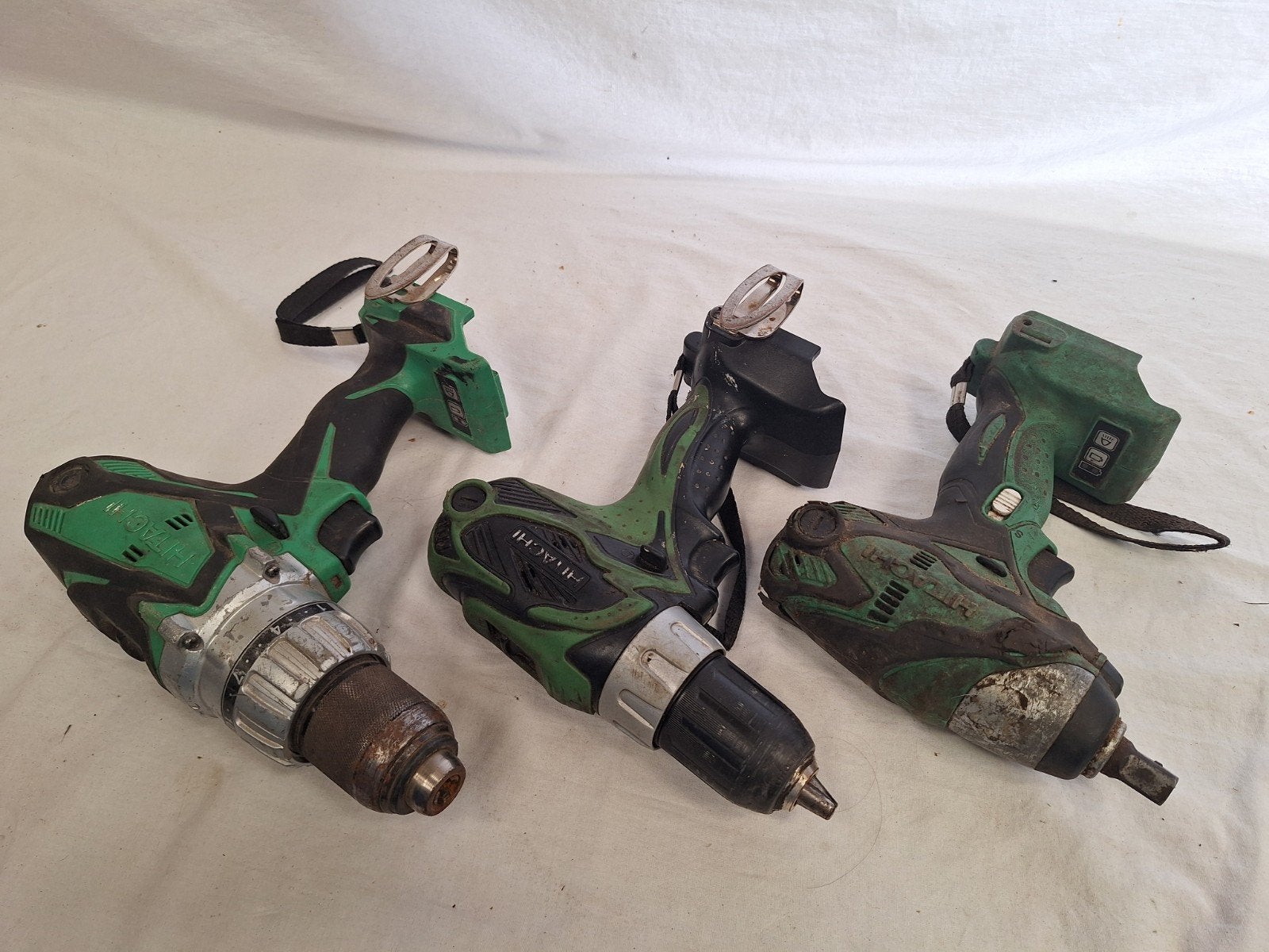 Hitachi 18volt accuboormachine slagmoersleutel 3 stuks