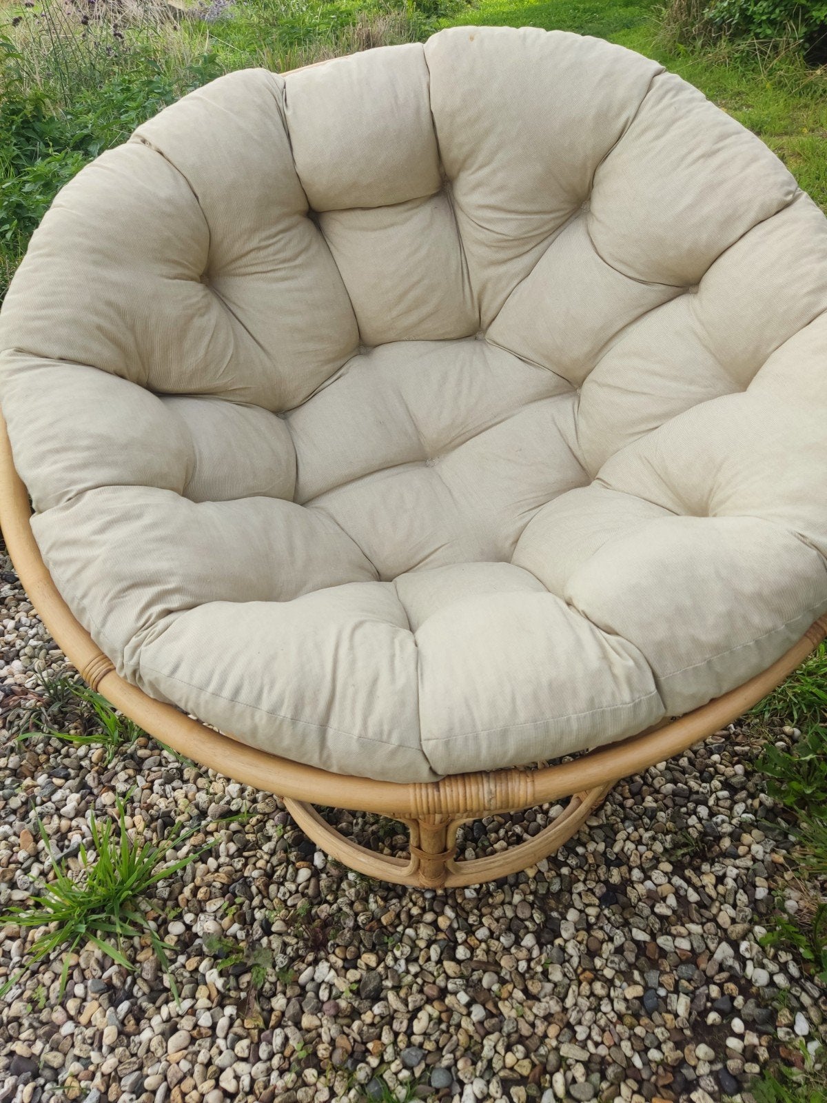 Mooie Papasan stoel met kussen - Rotan, Huis en Inrichting, Ophalen, Gebruikt, Overige kleuren, Bohemian