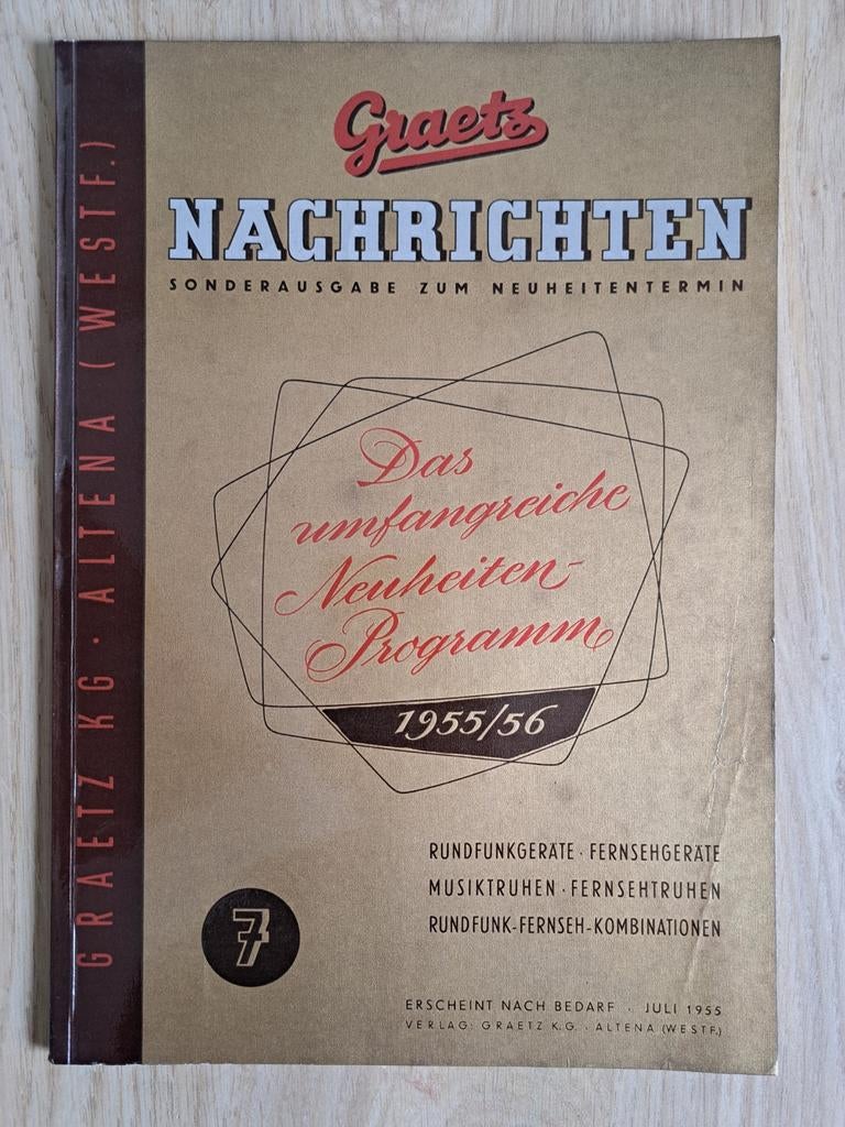 Graetz Nachrichten 1955 Folder, Ophalen of Verzenden, Gelezen, Graetz, Folder