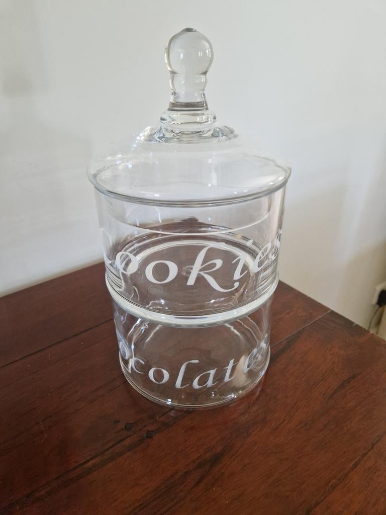 Glazen pot voor koekjes en/of chocolade, Ophalen