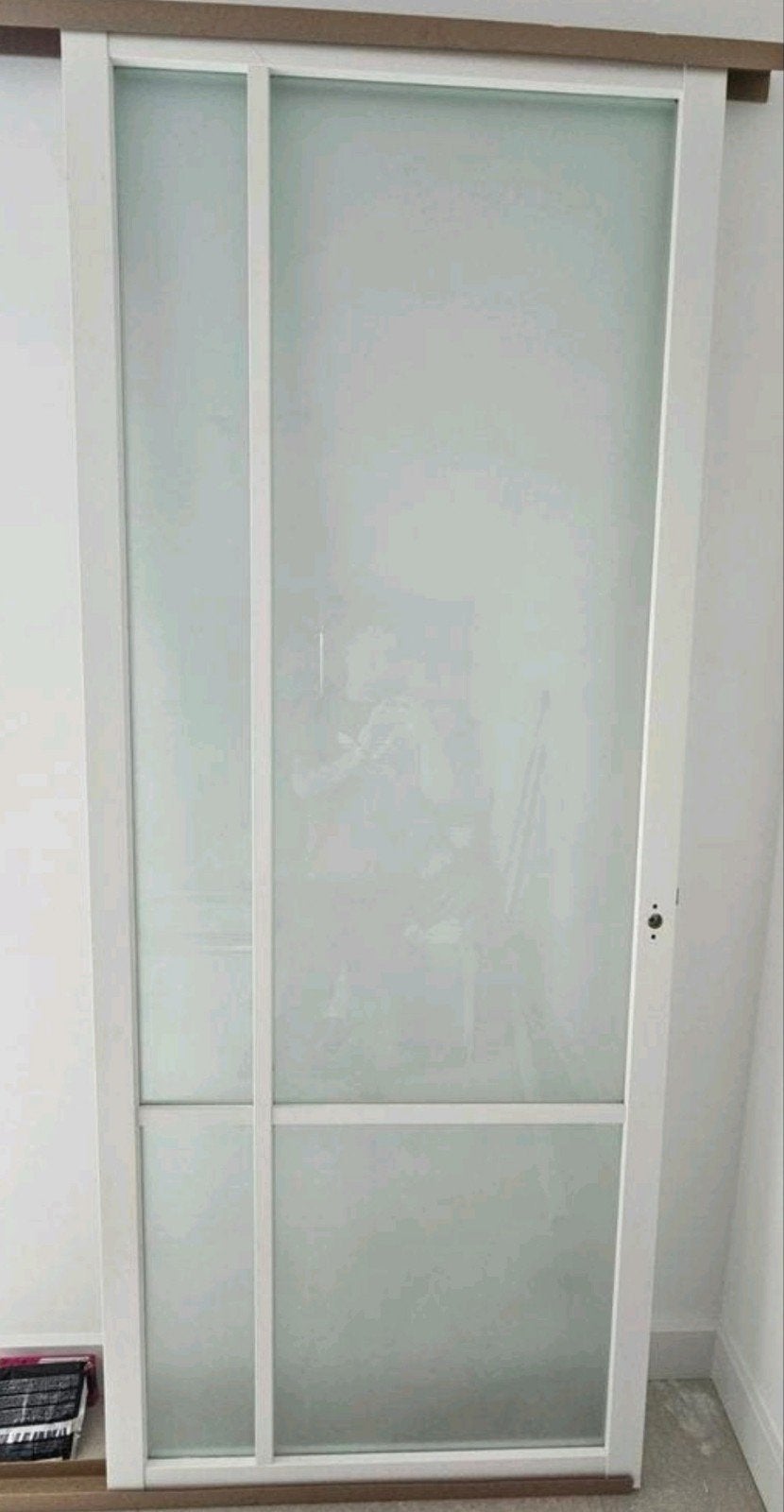 Moderne deur met melkglas 2,32/0,92 m, Gebruikt, 80 tot 100 cm, Binnendeur, Ophalen of Verzenden