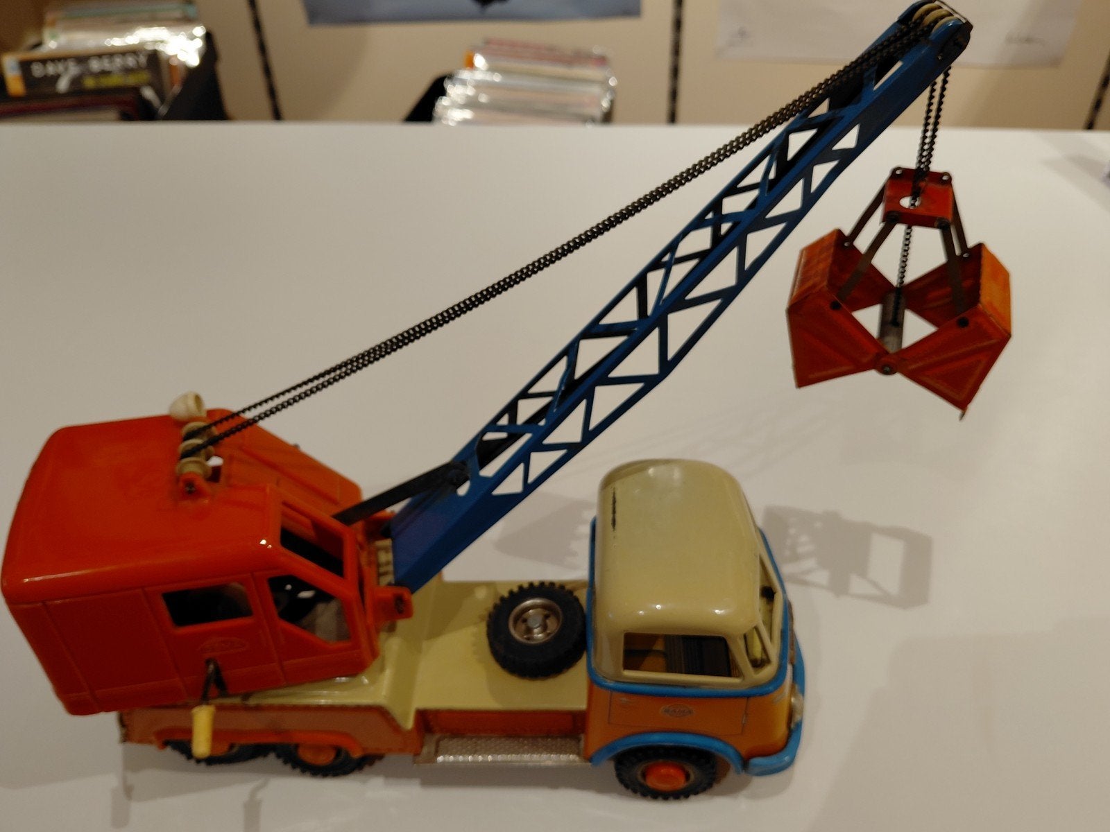 Vintage GAMA Kraanwagen - Blikken Speelgoed Vrachtwagen, Gebruikt, Onbekend, Ophalen of Verzenden, Onbekend