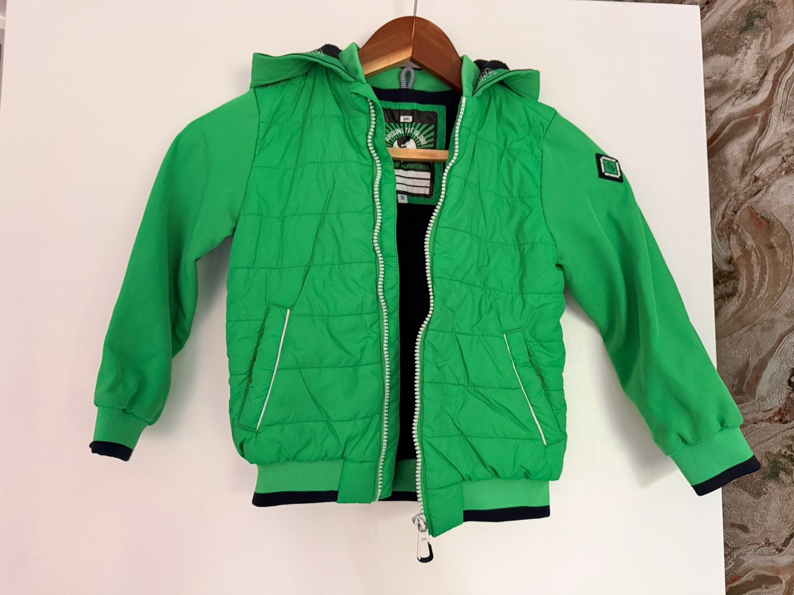 Jongens jas maat 110-116 groen We fashion, Ophalen of Verzenden, Zo goed als nieuw, Jongetje, Jasje