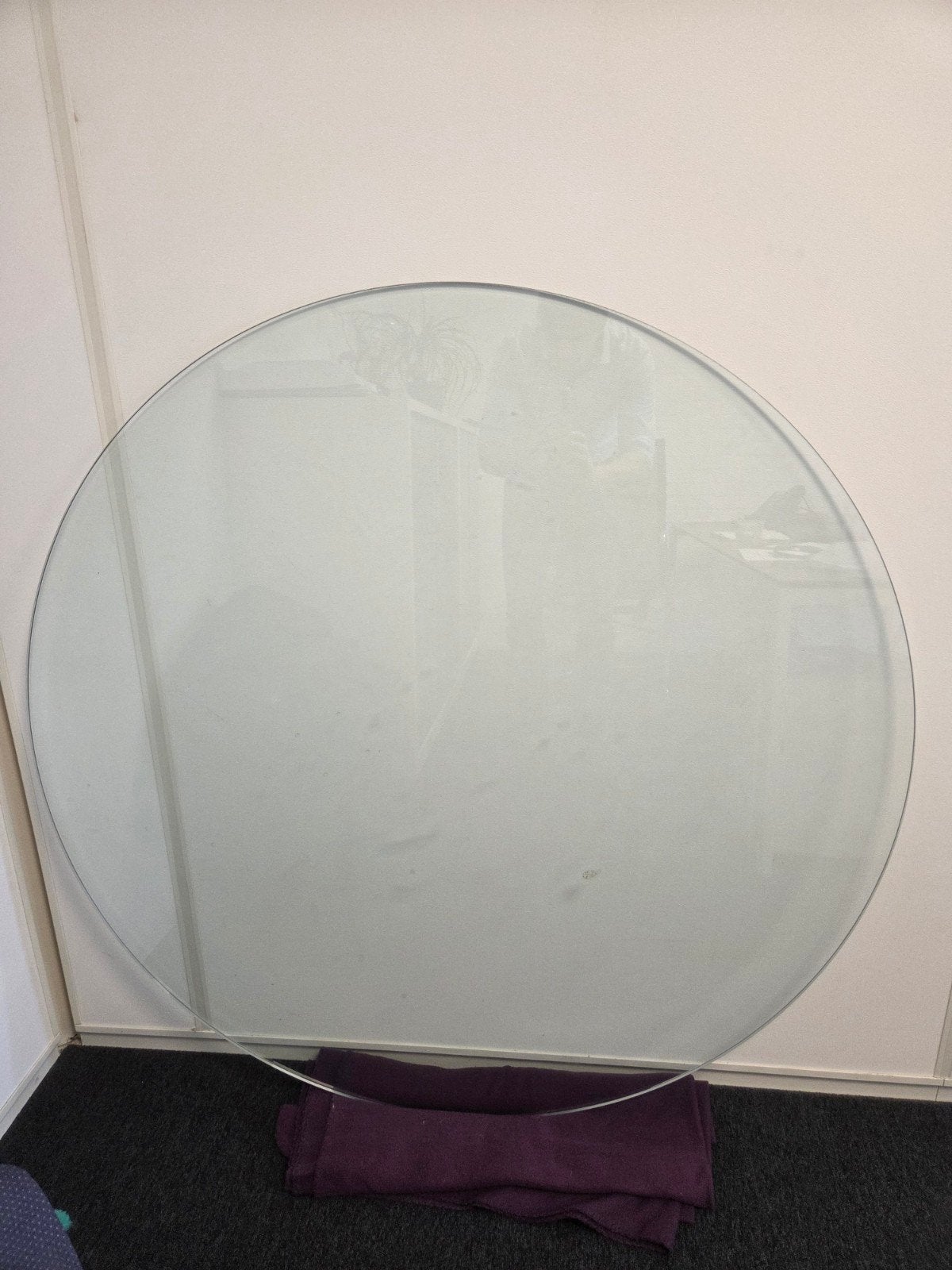 Rond glazen tafelblad - Gebruikt, Huis en Inrichting, Ophalen, Gebruikt, Rond, Glas