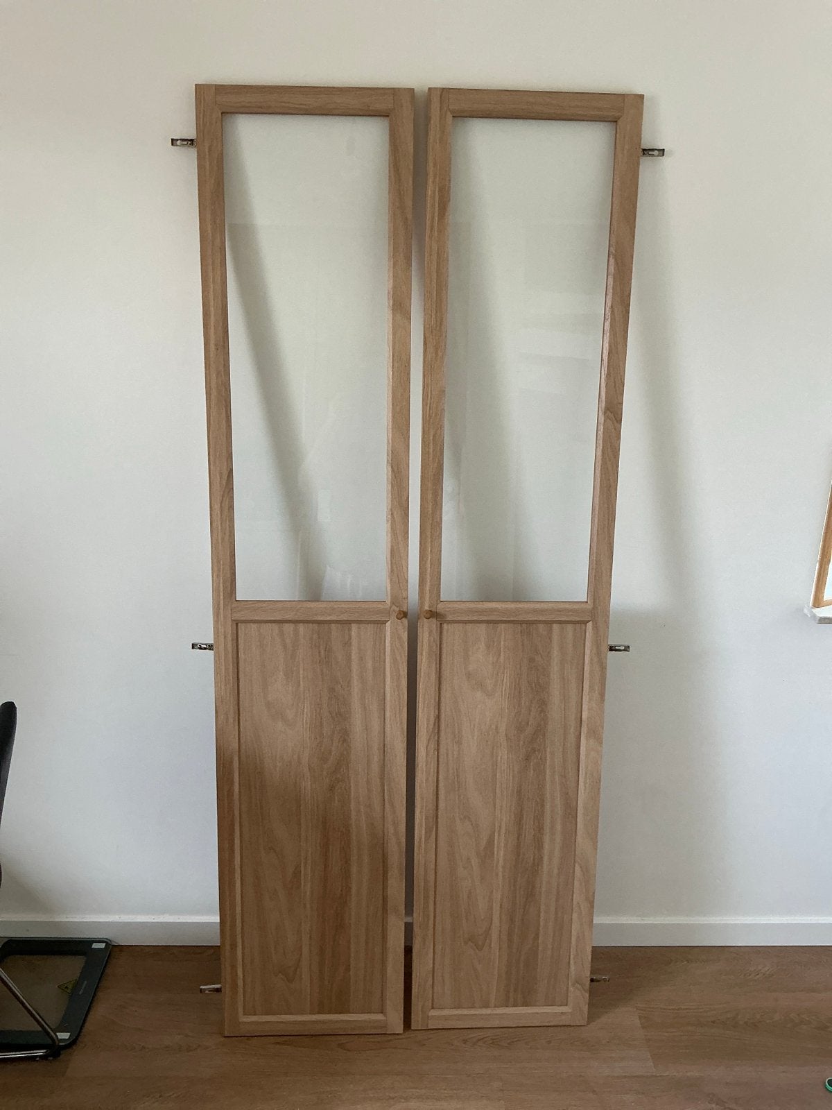 IKEA Boekenkast Deuren Eiken Fineer met Glas (40 cm breed), Ophalen, Minder dan 50 cm, Eikenhout, Zo goed als nieuw