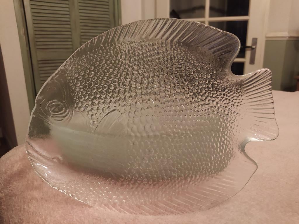 Vintage arcoroc glazen vis borden (10), Antiek en Kunst, Antiek | Servies los, Ophalen of Verzenden