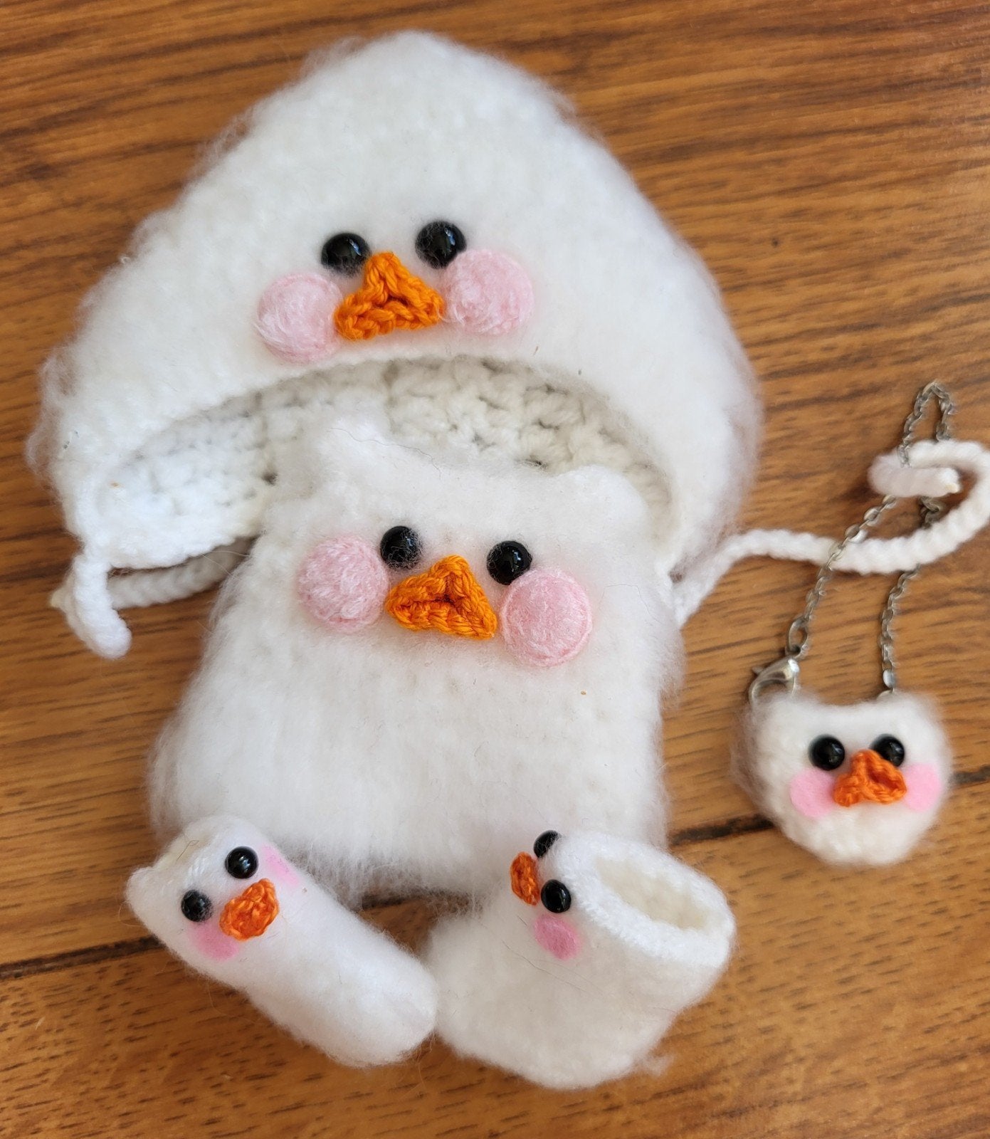 bjd 1/8, 4 dlg nieuw mohair handgemaakt kleding setje kuiken, Ophalen of Verzenden, Nieuw, Kleertjes