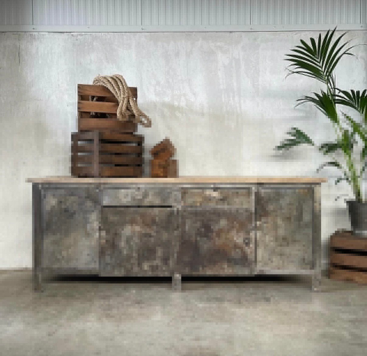 Oude werkbank, industrieel dressoir, toonbank, keuken, Ophalen