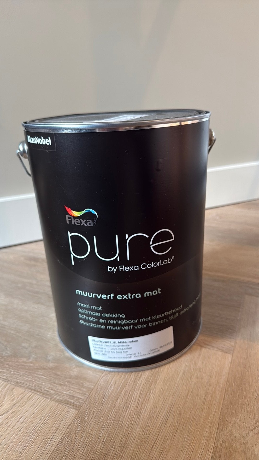 Flexa Pure muurverf | 100% rabarber | Bordeauxrood, 5 tot 10 liter, Nieuw, Ophalen of Verzenden, Verf