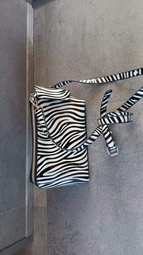 Zebraprint Schoudertasje Shoeby - Stijlvol en Compact, Ophalen, Zo goed als nieuw, Zwart, Schoudertasje