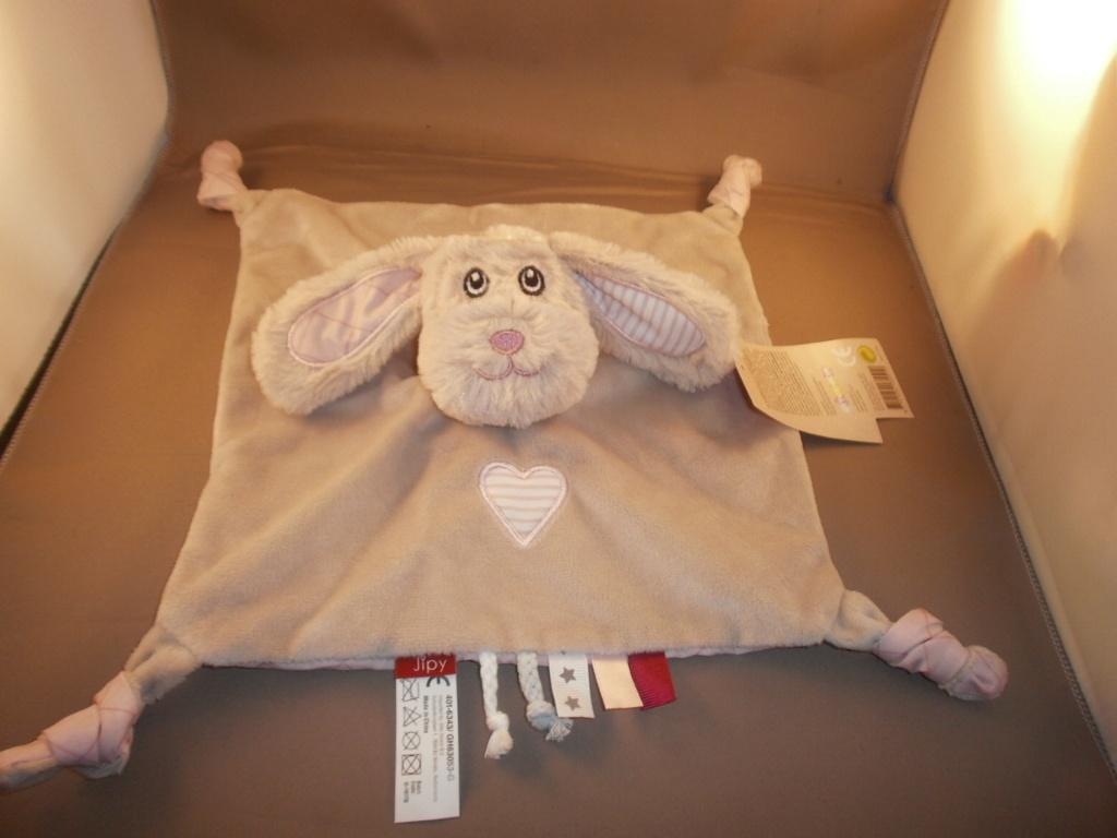 jipy hond Otto Simon blauwe/crème crème/roze doek met poten, Overige karakters, Nieuw, Wasbaar, Middelgroot (20 tot 80 cm)