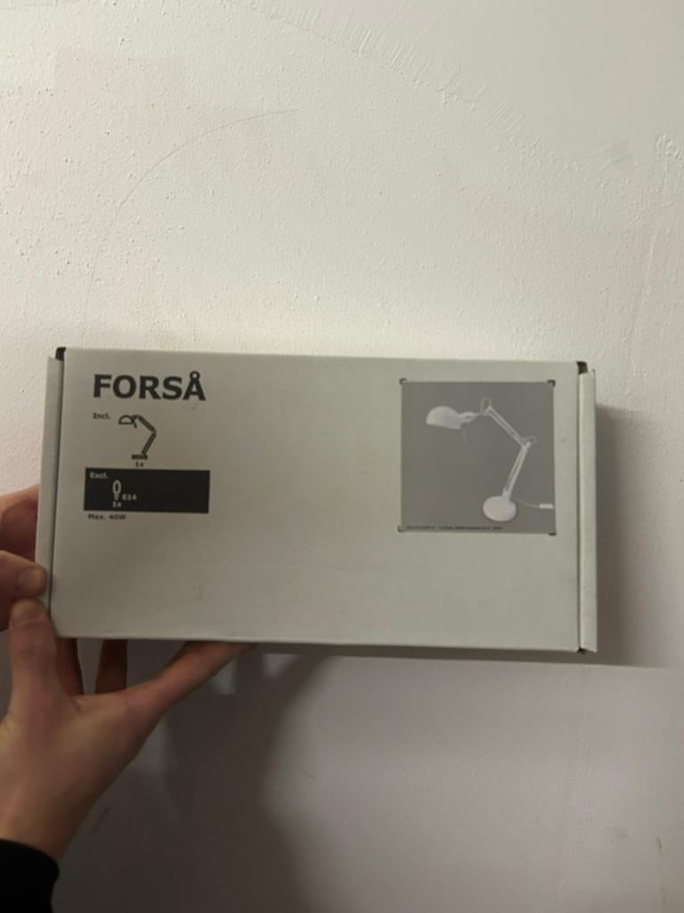 Ikea Forsa table lamp white, Ophalen, Zo goed als nieuw, Modern buro, Metaal