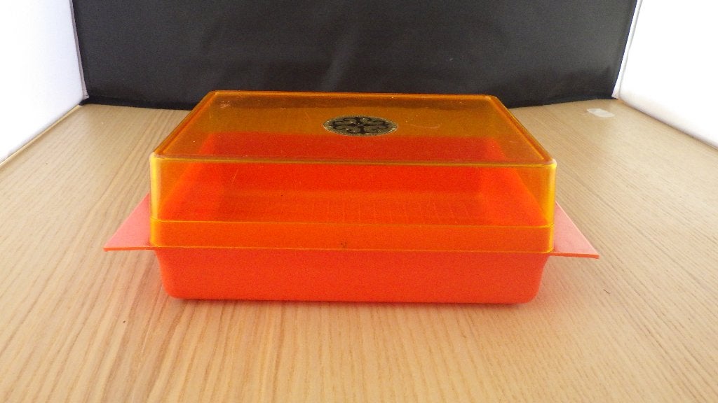 retro voorraadbakje in roodtint, Ophalen of Verzenden, Overige typen