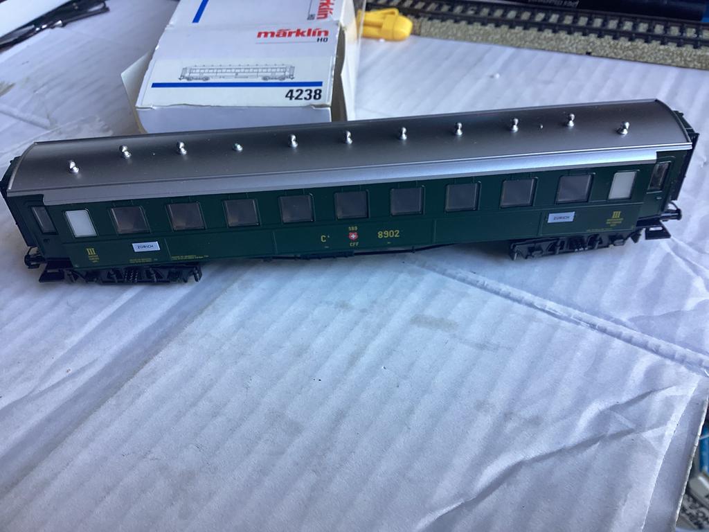 Marklin 4238 SBB rijtuig derde klas kkk nem schacht nieuw in, Wisselstroom, Ophalen of Verzenden, Märklin, Nieuw