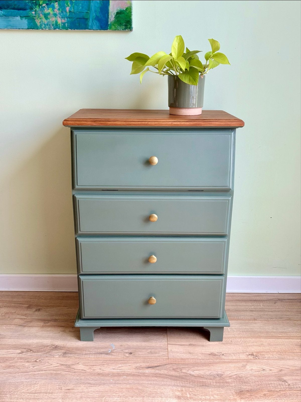 Vintage secretaire kastje met houten blad, Ophalen, Vintage, 50 tot 100 cm, Zo goed als nieuw