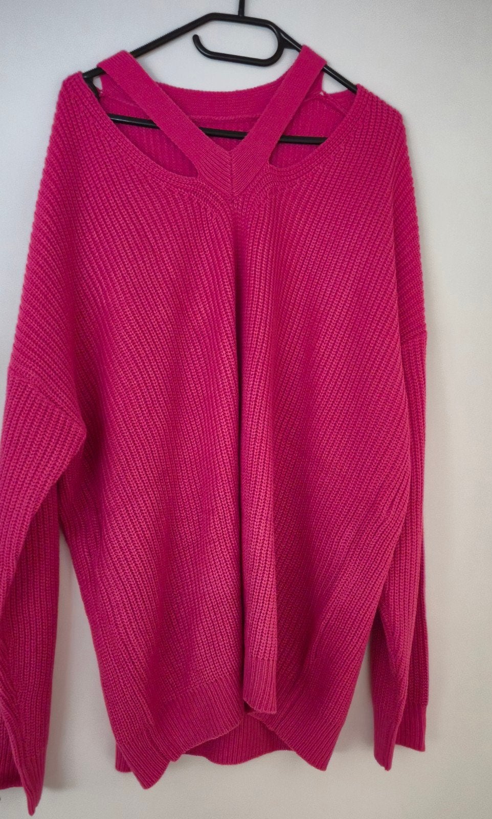nieuw roze trui met sexy open hals maat 48/50, Ophalen of Verzenden, Nieuw, Roze, Trui of Vest