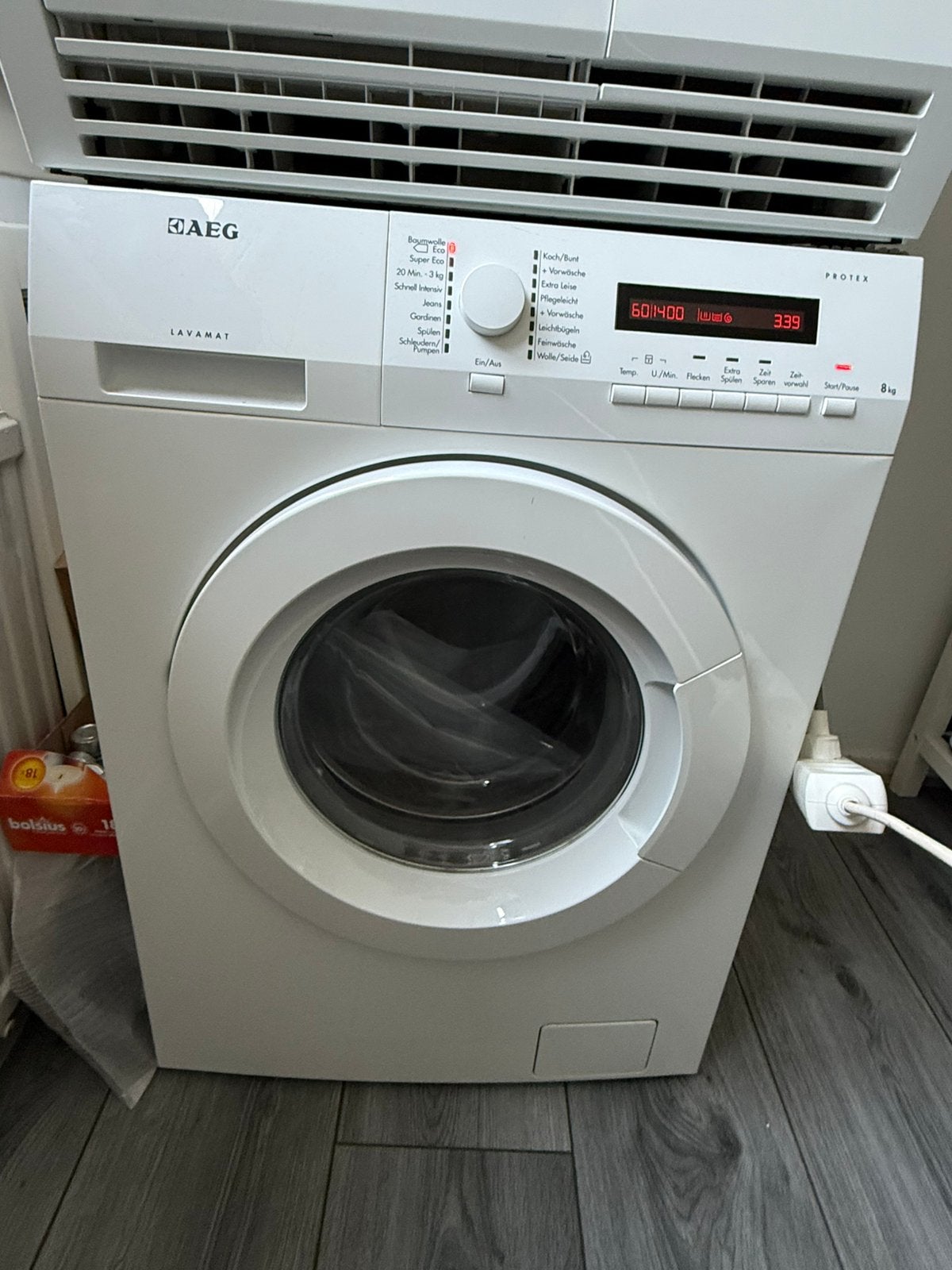 Te Koop WASMACHINE AEG LAVAMAt PROTEX  8 kilo, Ophalen, 6 tot 8 kg, Zo goed als nieuw, 85 tot 90 cm