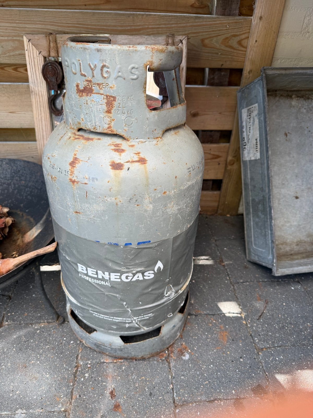 Polygas Benegas Professional gasfles, Ophalen, Gebruikt