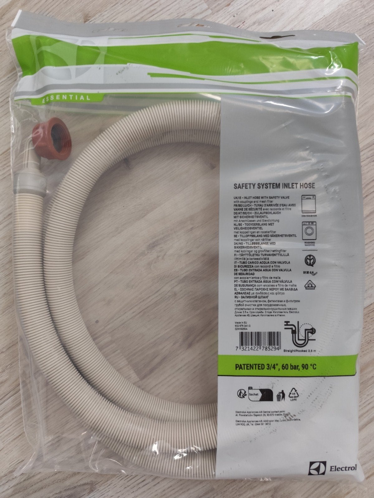 Electrolux Veiligheidsslang voor Wasmachine/Vaatwasser, Ophalen of Verzenden, Nieuw