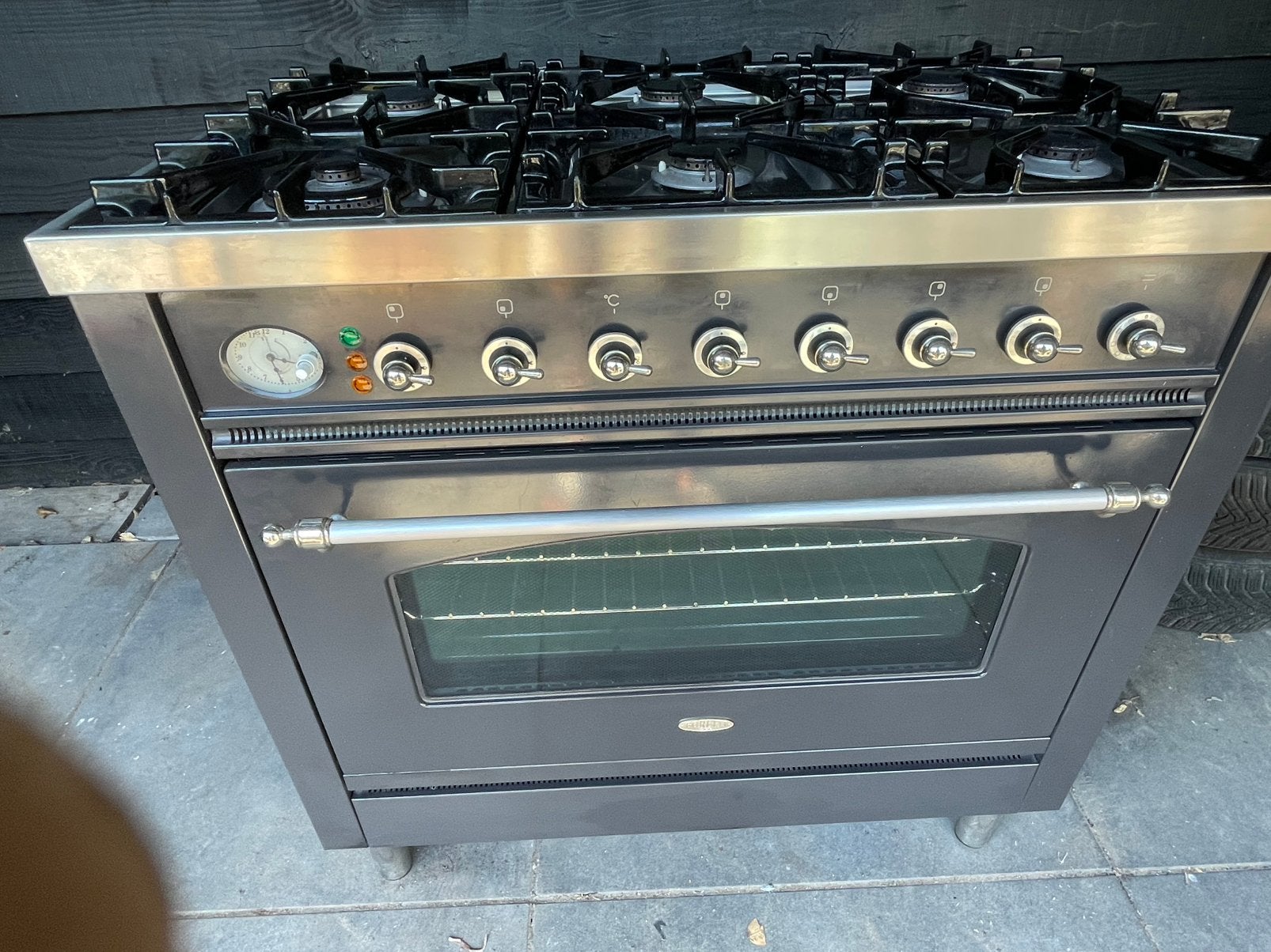 Boretti fornuis 90 cm gas met elektrische oven, Ophalen, Gebruikt, 60 cm of meer, Grill