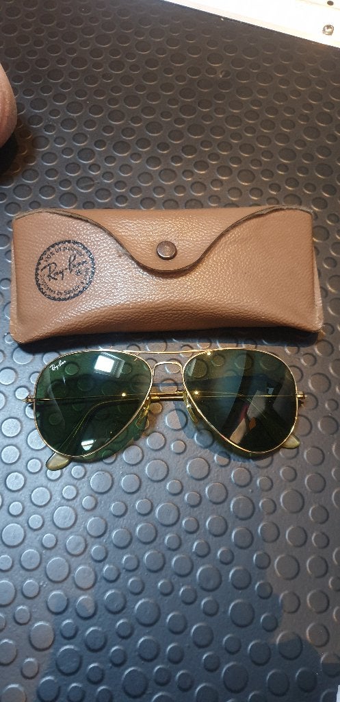 Vintage Bausch&Lomb Ray-Ban aviator 58 14 USA, Sieraden, Tassen en Uiterlijk, Ophalen, Gebruikt, Zonnebril, Ray-Ban