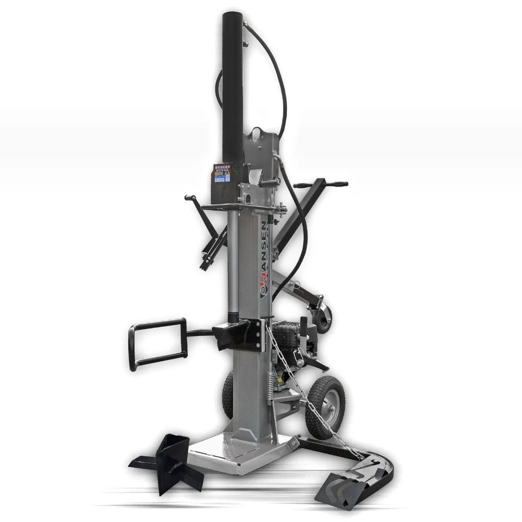 Jansen houtklover TS-22B – 22 ton, stamlift, 10 pk benzine, Benzine, Staand, Jansen, Nieuw