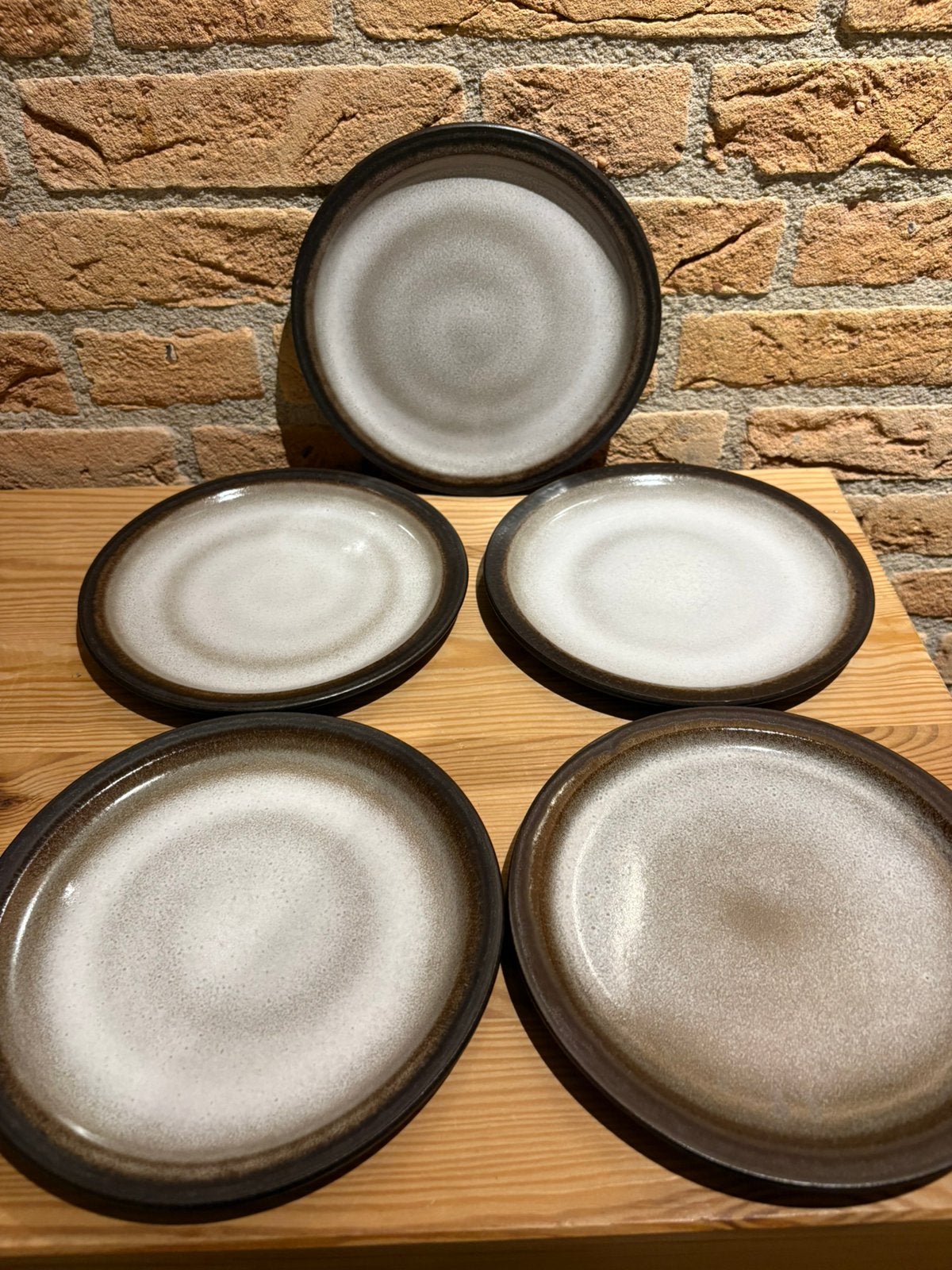 5 vintage (gebaks)bordjes, Gebruikt, Keramiek, Vintage, Ophalen of Verzenden