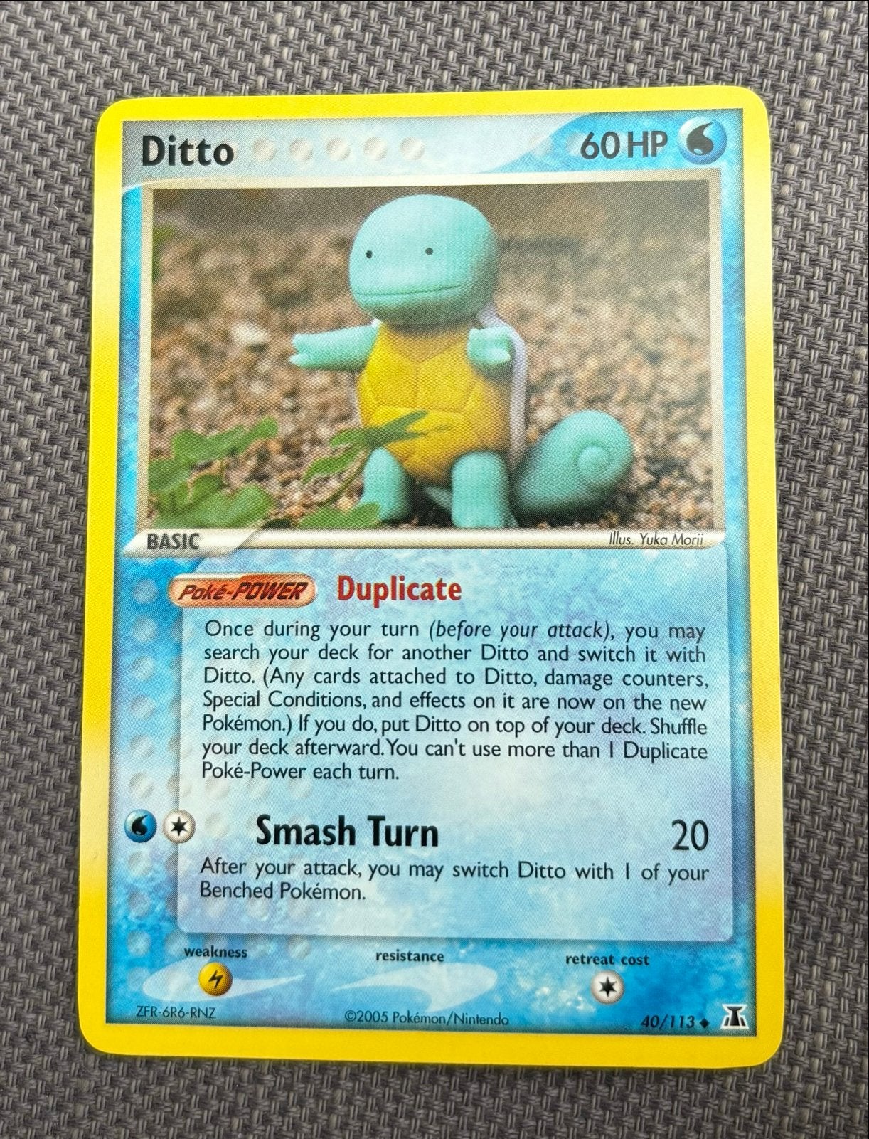 Pokémon Kaart: Ditto (Squirtle) 40/113 EX Delta Species, Ophalen, Zo goed als nieuw, Losse kaart