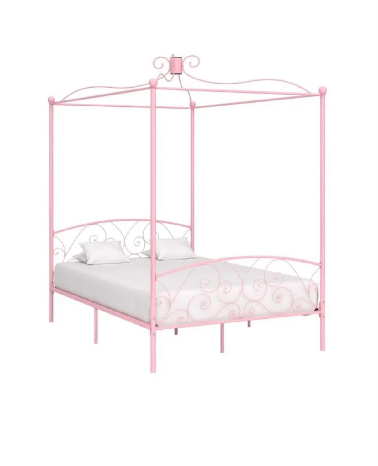 Roze prinsessenhemelbed 140x200 cm inclusief IKEA-matras, Ophalen, 70 tot 85 cm, Zo goed als nieuw, Matras