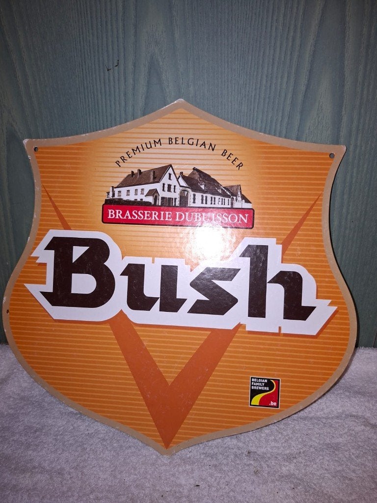 reclame plaat Bush, begin 2000, Ophalen of Verzenden, Nieuw, Reclamebord