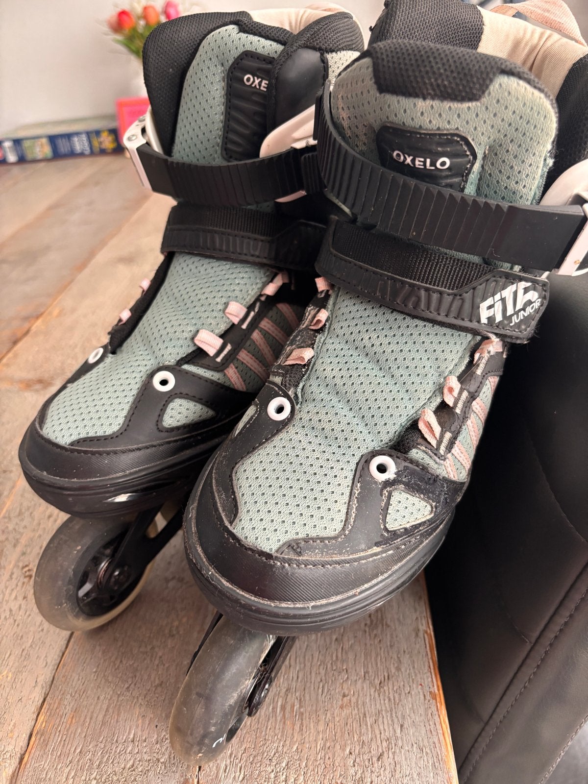 Verstelbare (38-41) Oxelo Fit 5 Junior inline skates, Kinderen, Inline skates 4 wielen, Ophalen, Overige merken