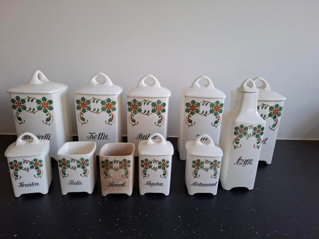 Diverse Brocante Kruidenpotjes en Voorraadpotten, Ophalen of Verzenden