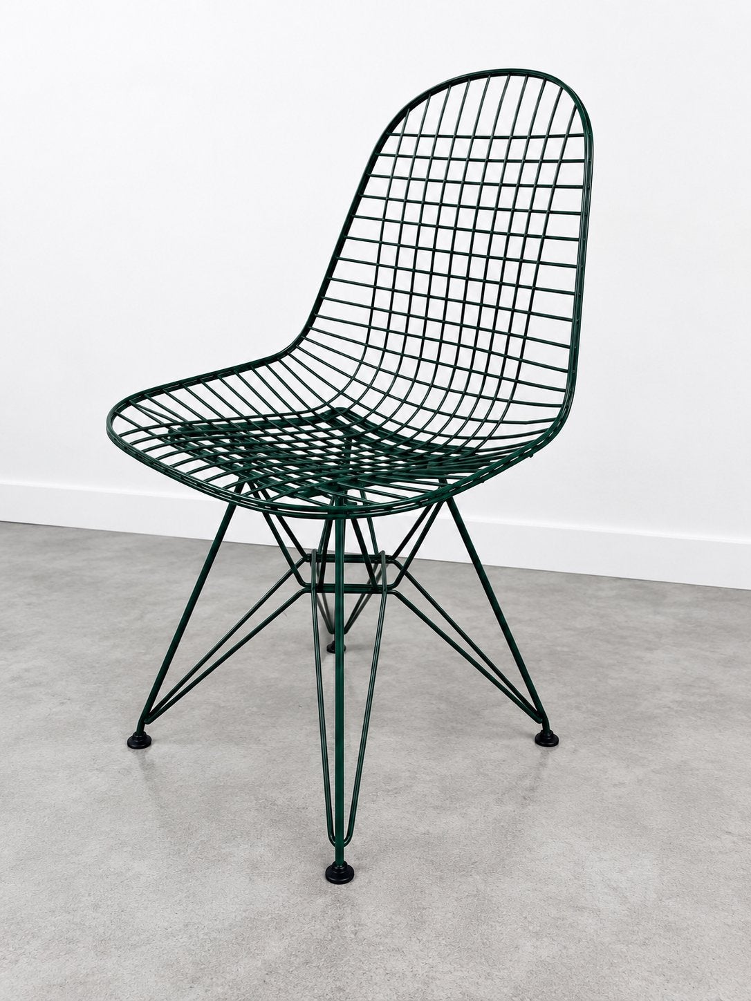 Vitra Eames Wire Chair DKR - Donkergroen, Gebruikt, Overige kleuren, Ophalen of Verzenden, Metaal