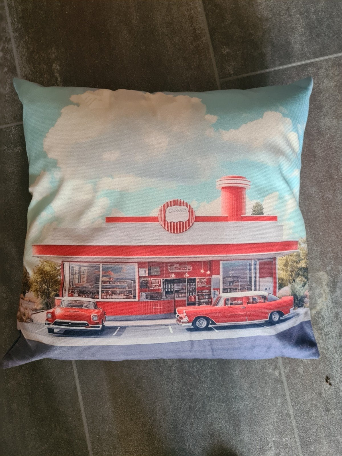 Diner kussen Inc vulling, Gebruikt, Meerkleurig, Inclusief binnenkussen, Vierkant