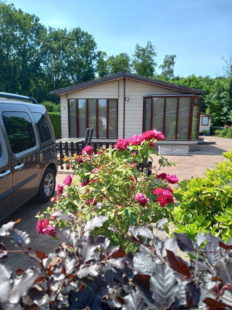 Ruim chalet aan een vijver op Chaletpark De Haspel in Hoeven, Noord-Brabant, Airconditioning, 2 slaapkamers, Recreatiepark