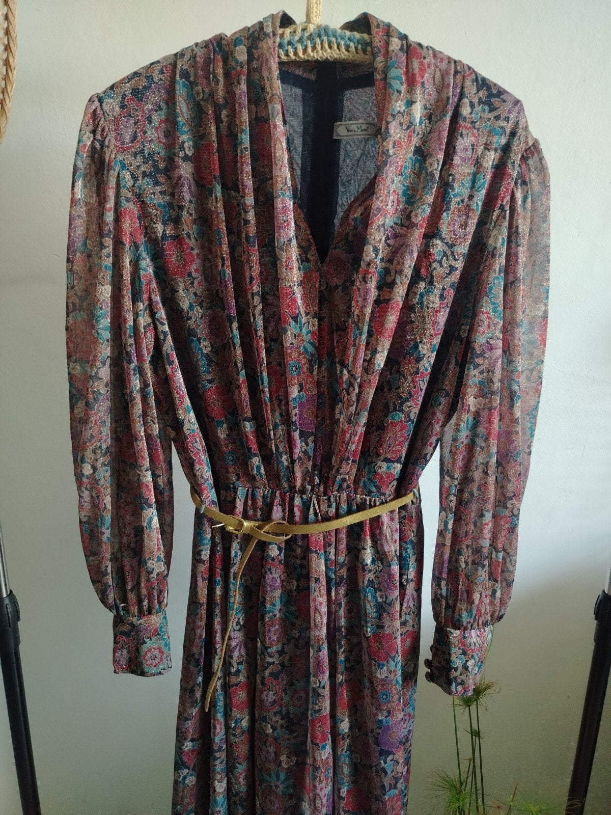 Vintage Vera Mont Winterjurk Jaren '70 Bloemenprint, Kleding | Dames, Maat 38/40 (M), Meerkleurig, Ophalen of Verzenden, Zo goed als nieuw
