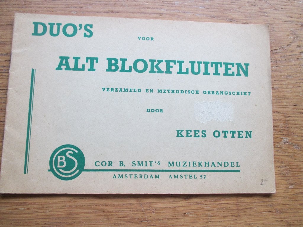 Duo's voor Alt Blokfluiten - Kees Otten (bladmuziek), Muziek en Instrumenten, Gebruikt, Klassiek, Ophalen of Verzenden, Thema
