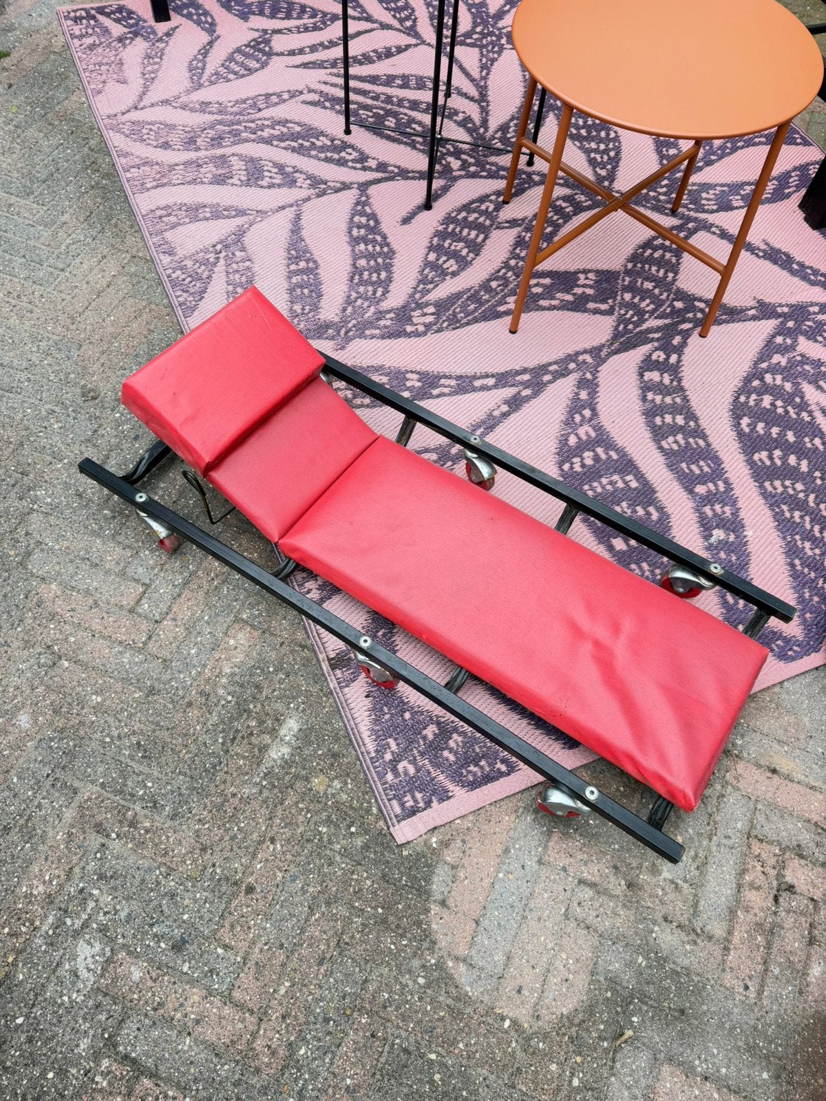 Garage auto monteursbed ligkar autokruiper, Ophalen, Gebruikt
