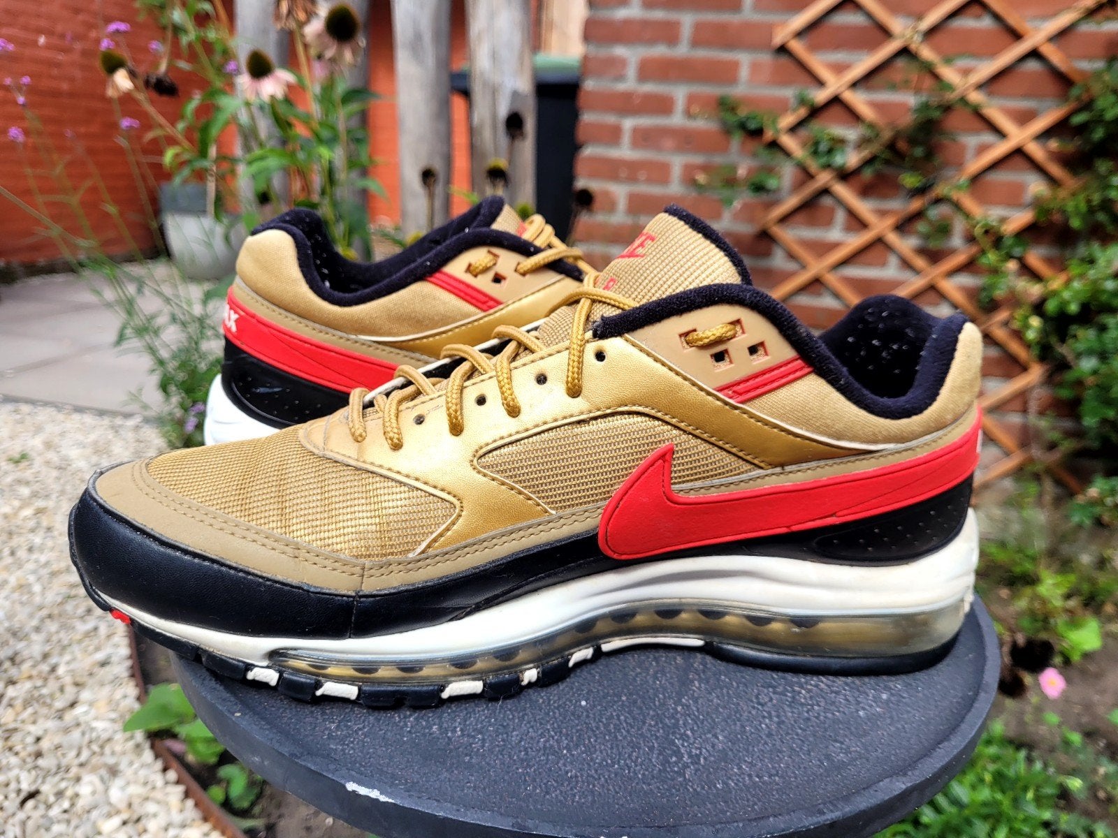 Nike Air Max 97/BW "Metallic Gold University Red" maat 44, ManolaSneakers@gmail.com, 5151AS, Overige kleuren, Nike