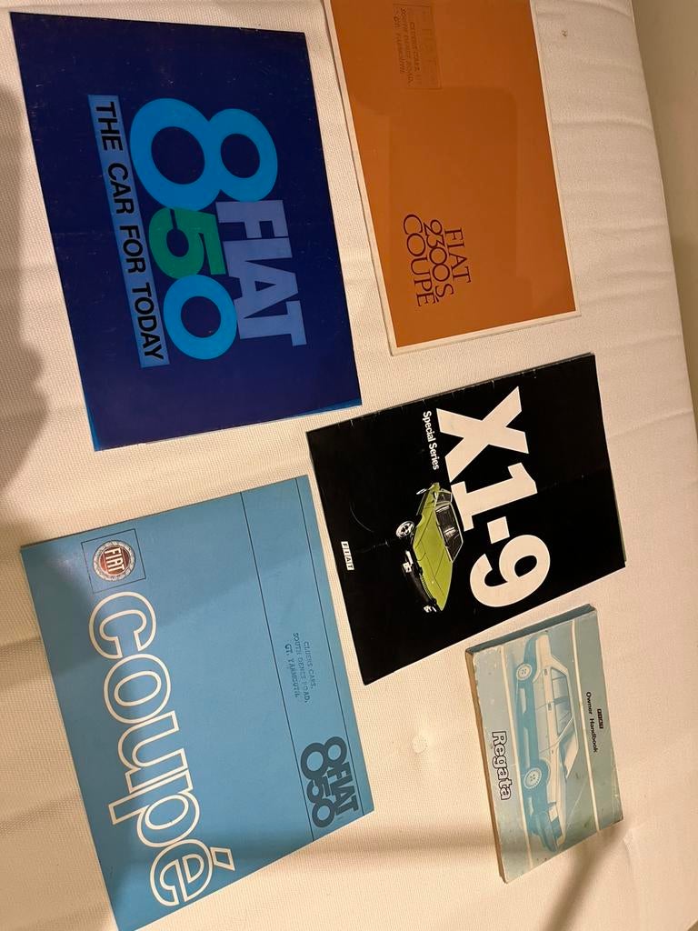 Fiat X19 850 2300 deluxe regata folders instructieboekjes, Ophalen of Verzenden