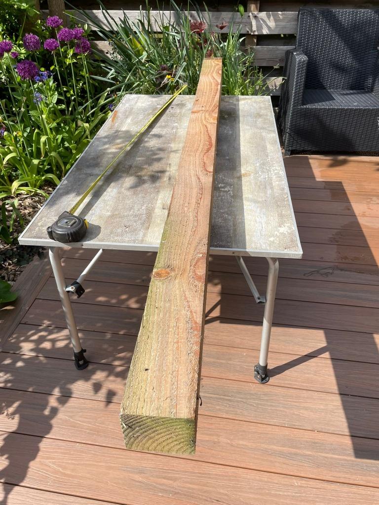 Douglas balken ruw PEFC - L125,0 en L199,5 x 9,5 x 9,5 cm, Doe-het-zelf en Verbouw, Hout en Planken, Ophalen, Zo goed als nieuw