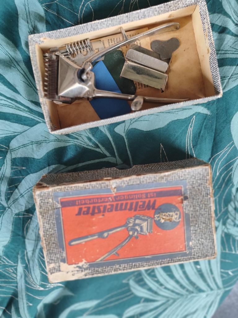 Vintage handmatige tondeuse in originele doos, Ophalen of Verzenden
