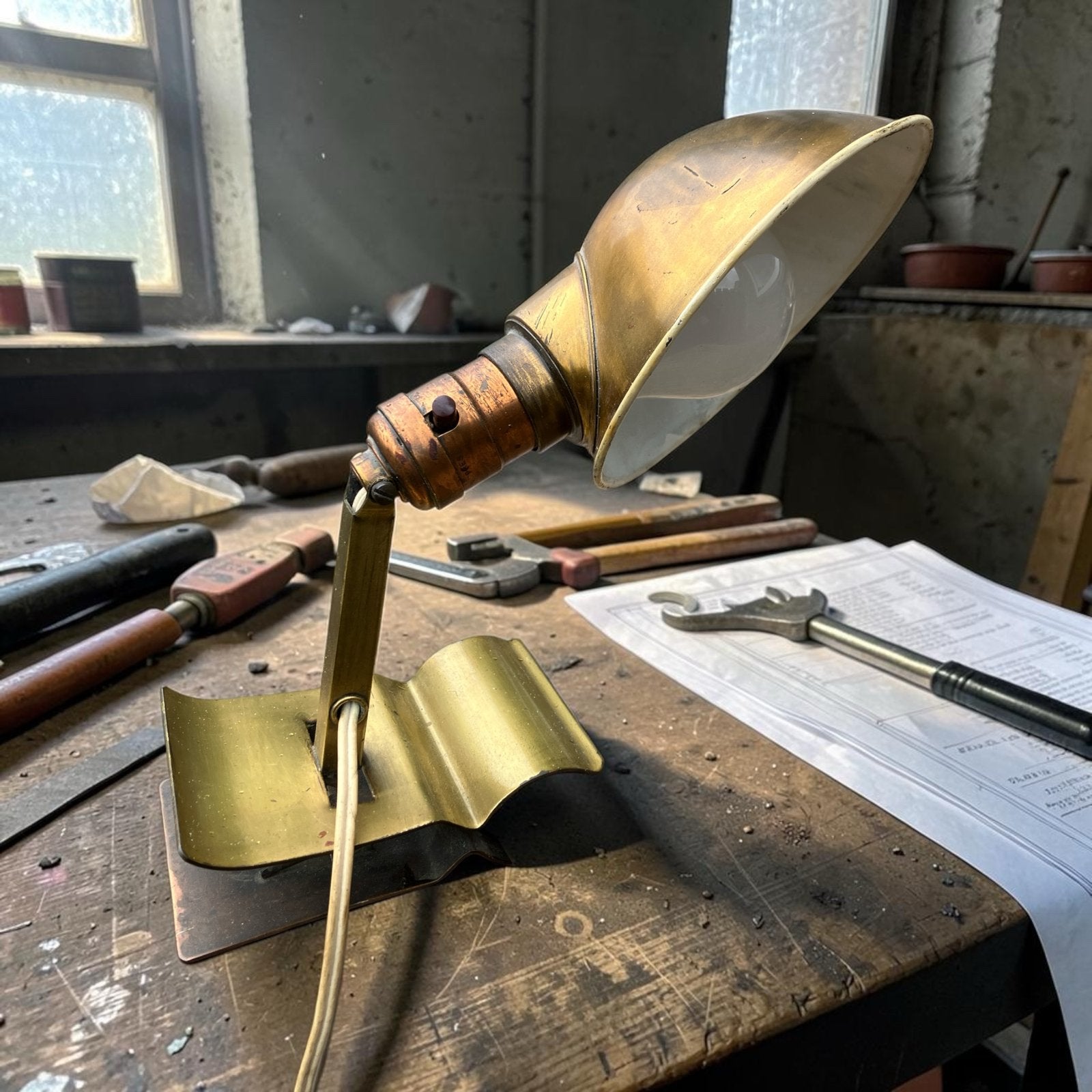 Antieke Adjusto-Lite Bauhaus Klem-/Bureaulamp, Jaren '20/'30, Ophalen of Verzenden