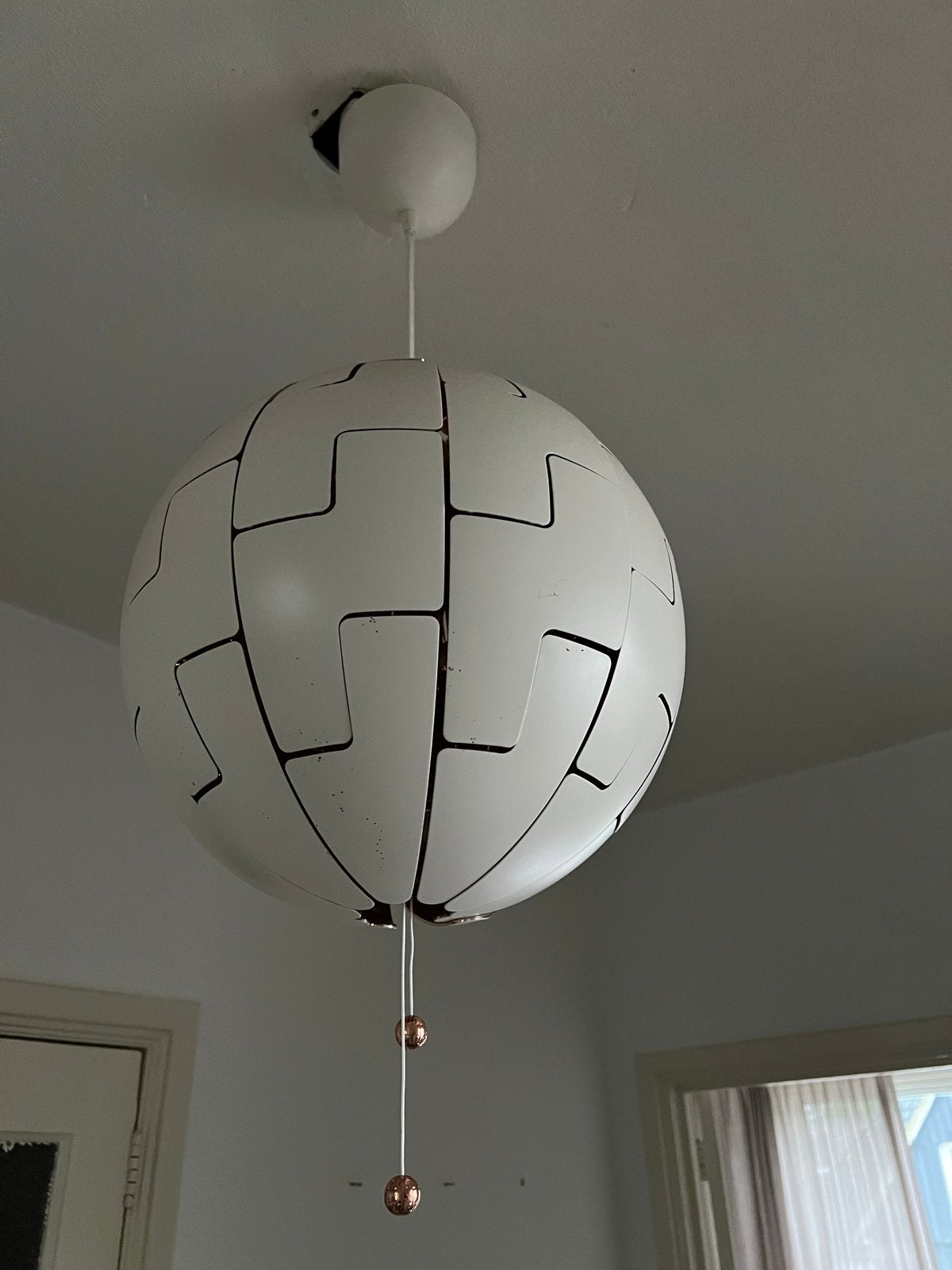 IKEA PS 2014 - 52cm Hanglamp - Witte Bolvormige Lamp, Ophalen of Verzenden, Gebruikt, Kunststof, E27 (groot)