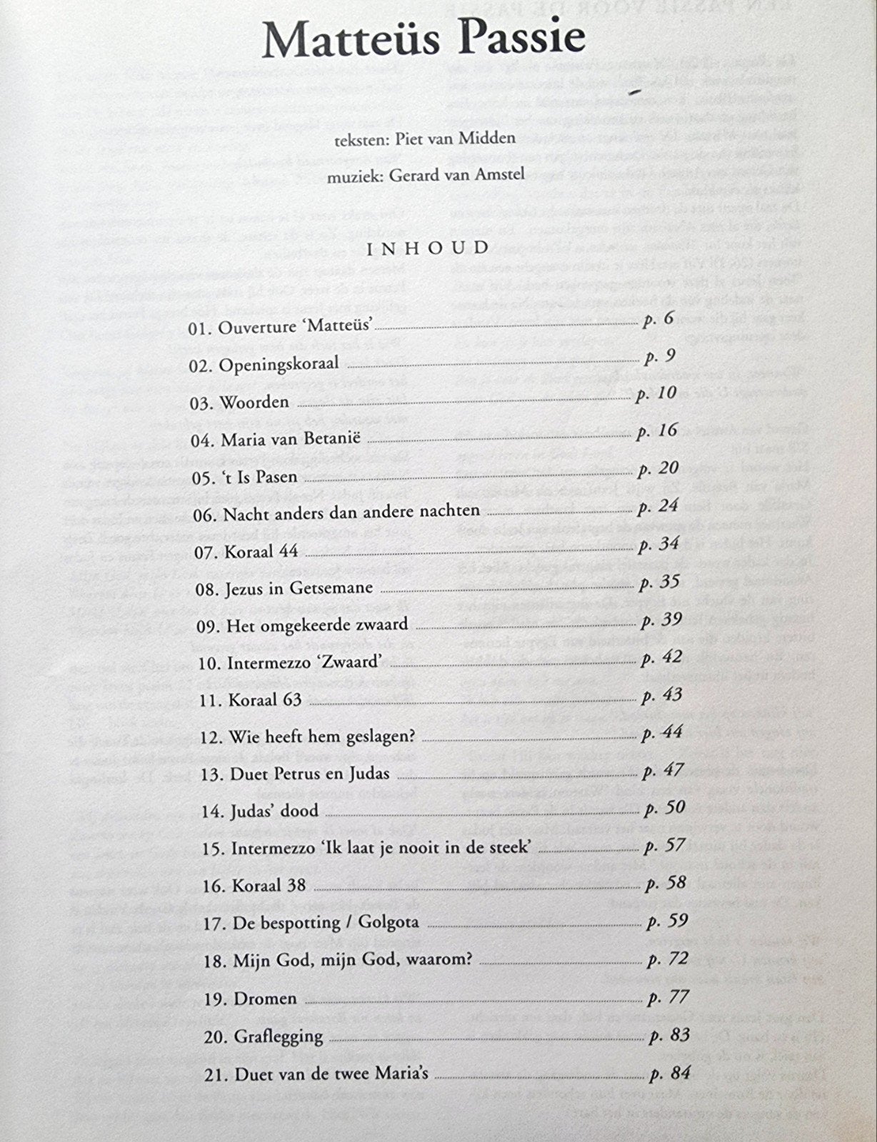 Matteüs Passie - Partituur Piet v.  Midden, G. v. Amstel Vo4, Verzenden, Klassiek, Koor, Zo goed als nieuw