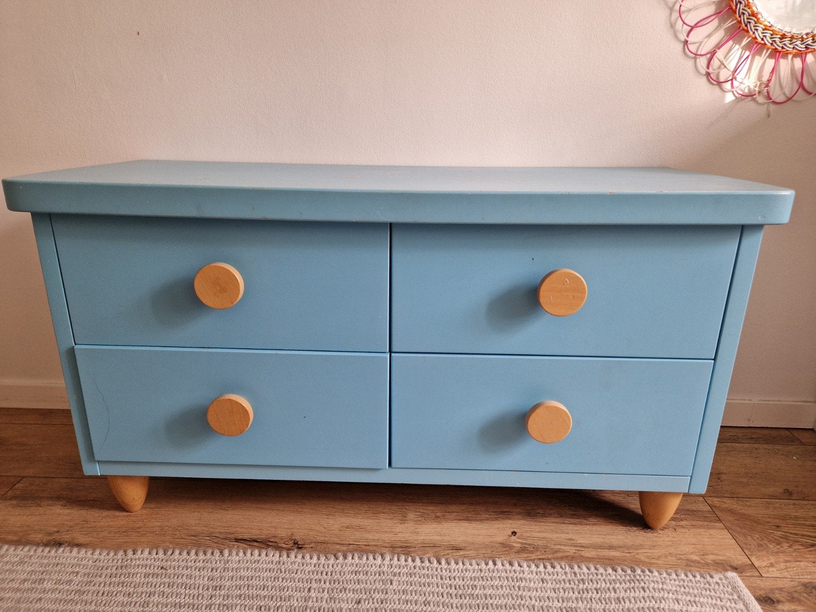 Foto 2 van Stevige blauwe kinderkast met lades - gratis ophalen