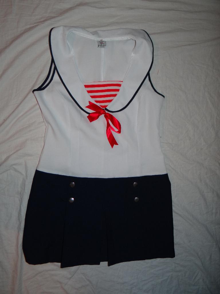 Leuk wit/blauw/rood MATROOS/MARINE/NAVY jurkje, Kleding | Dames, Ophalen, Carnaval, Maat 42/44 (L), Kleding