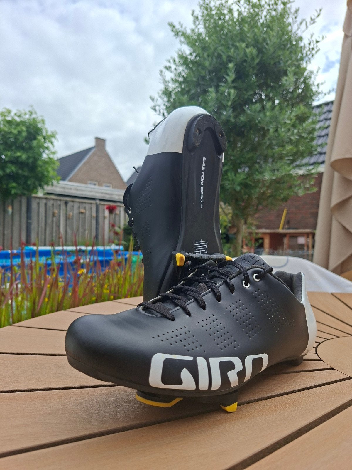 Giro Empire Racefiets/Wielrenschoenen Zwart/Wit Maat 45, Ophalen, Gebruikt