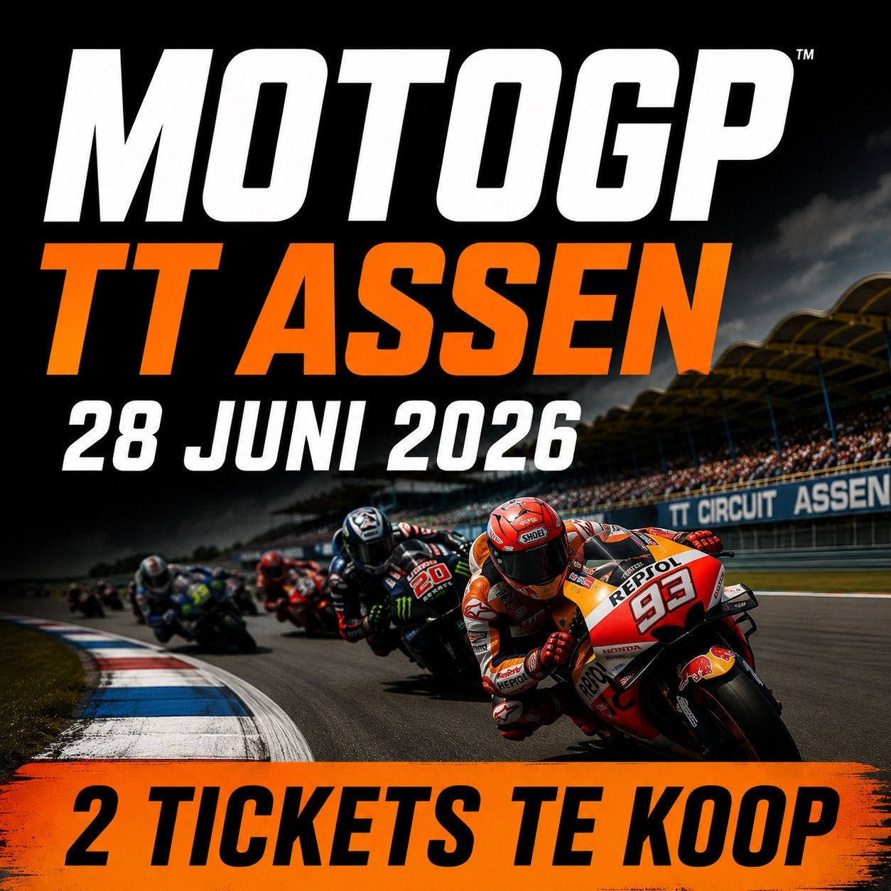 2 MotoGP TT Assen Tickets – GT Tribune – Topplaatsen, Twee personen